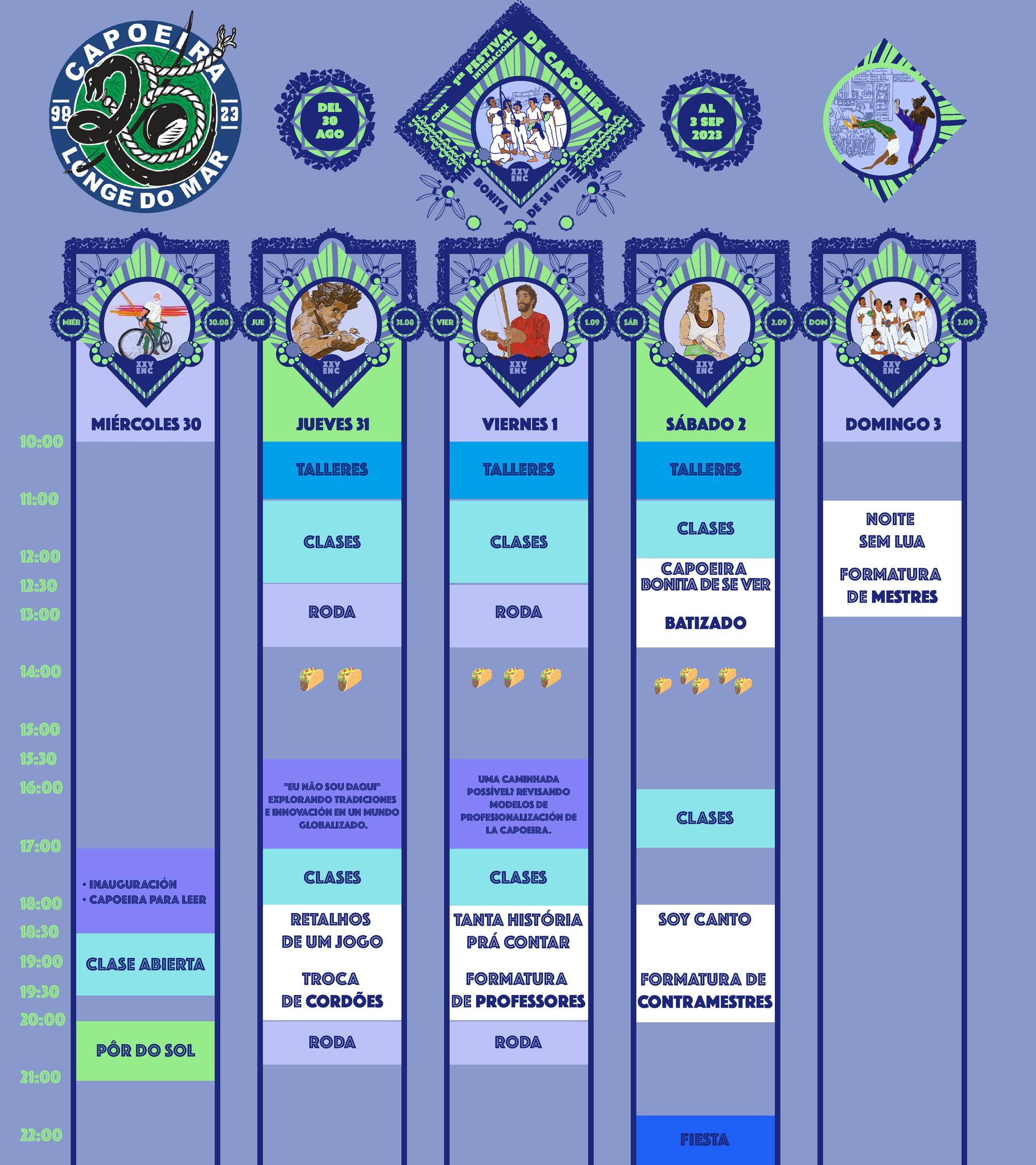 Programa del 1er. Festival Internacional de Capoeira Bonita de Se Ver